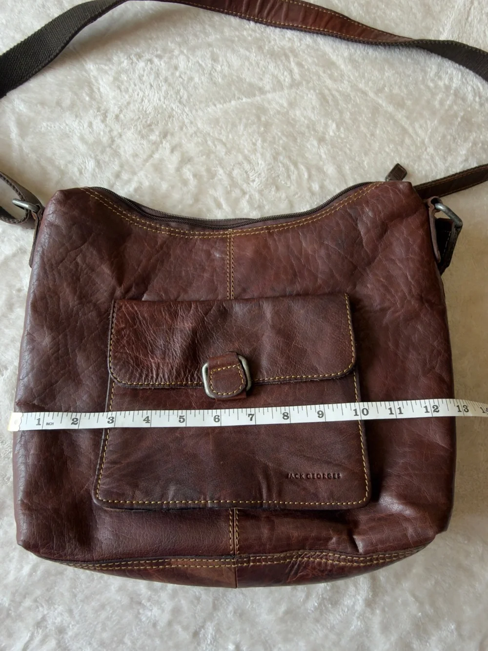 Jack Georges Voyager cross body Messenger Bag | Unisex Bag | Buffalo Leather